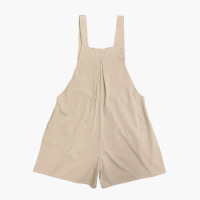 Adjustable Button Bib Shorts Pleated Wide Leg Romper 26