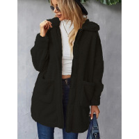 Double-faced plush cardigan coat plus size women's clothing 23