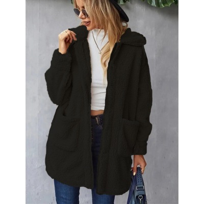 Double-faced plush cardigan coat plus size women's clothing 23