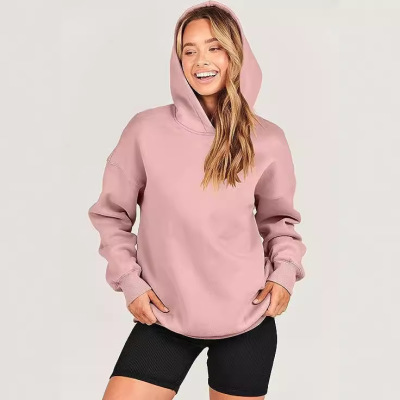 Loose hooded sweatshirt for women sports casual long sleeves 7