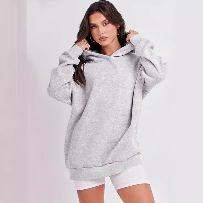 Loose hooded sweatshirt for women sports casual long sleeves 7