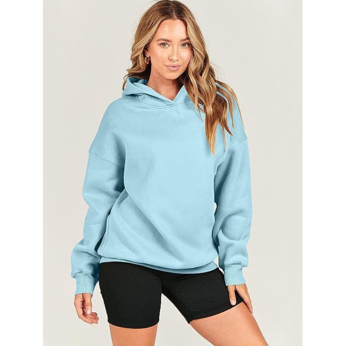 Loose hooded sweatshirt for women sports casual long sleeves 7