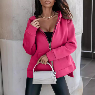 Sports pocket zipper loose casual hoodie sweatshirt 12