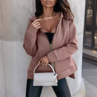 Sports pocket zipper loose casual hoodie sweatshirt 12