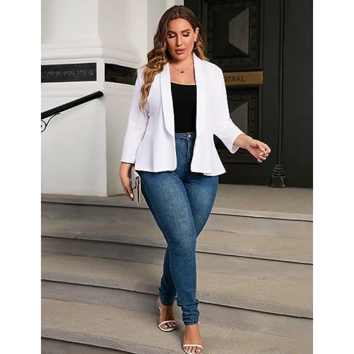 Women's Plus Size Blazers Cardigan Jackets 9
