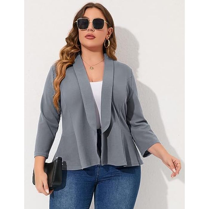 Women's Plus Size Blazers Cardigan Jackets 9