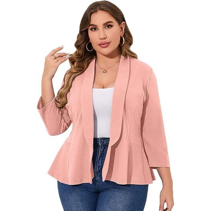 Women's Plus Size Blazers Cardigan Jackets 9
