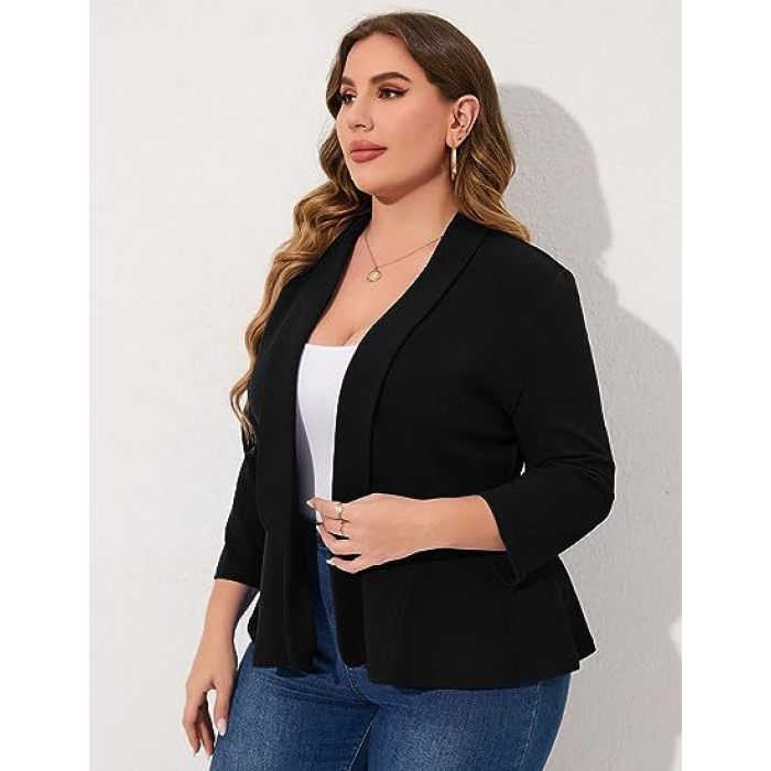 Women's Plus Size Blazers Cardigan Jackets 9