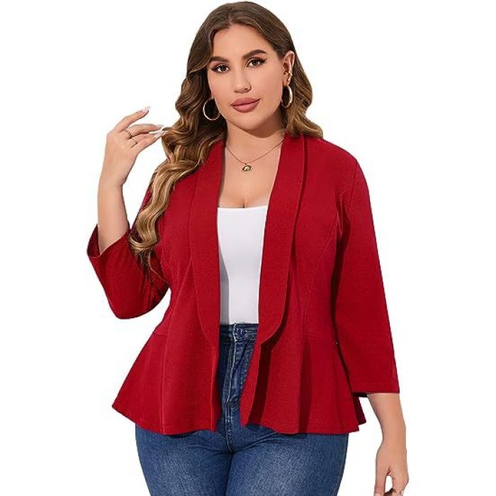 Women's Plus Size Blazers Cardigan Jackets 9