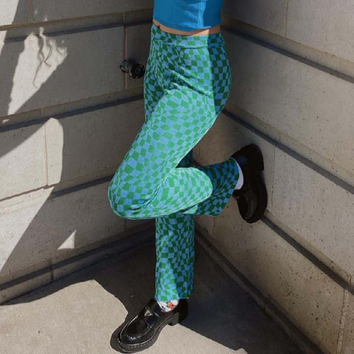 Fashionable street style ripple print flared pants for women 41