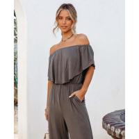 One-shoulder fashionable casual wide-leg jumpsuit 38