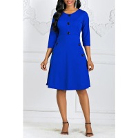 Round neck A-line dress with waist 58