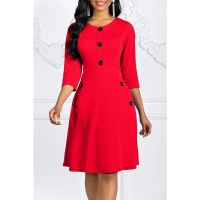 Round neck A-line dress with waist 58