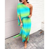 Sexy hot style off-shoulder one-side sleeve dress for women 56