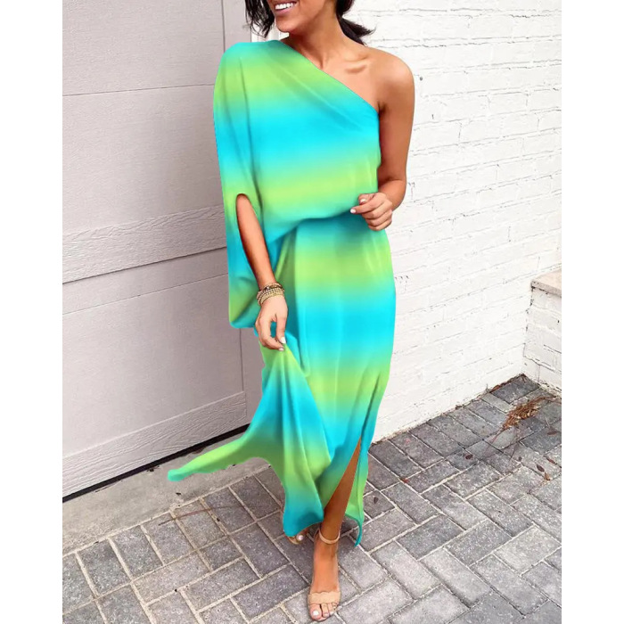 Sexy hot style off-shoulder one-side sleeve dress for women 56