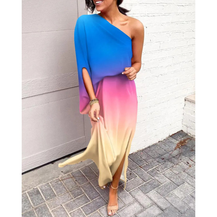 Sexy hot style off-shoulder one-side sleeve dress for women 56
