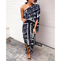 Sexy hot style off-shoulder one-side sleeve dress for women 56
