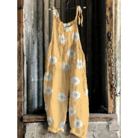 Sweet and fresh printed retro wide-leg women's jumpsuit 46