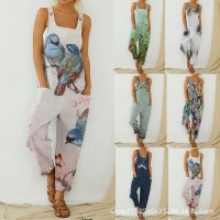 Vintage Abstract Women's Bib Print Bodysuit 49