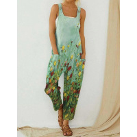 Vintage Abstract Women's Bib Print Bodysuit 49
