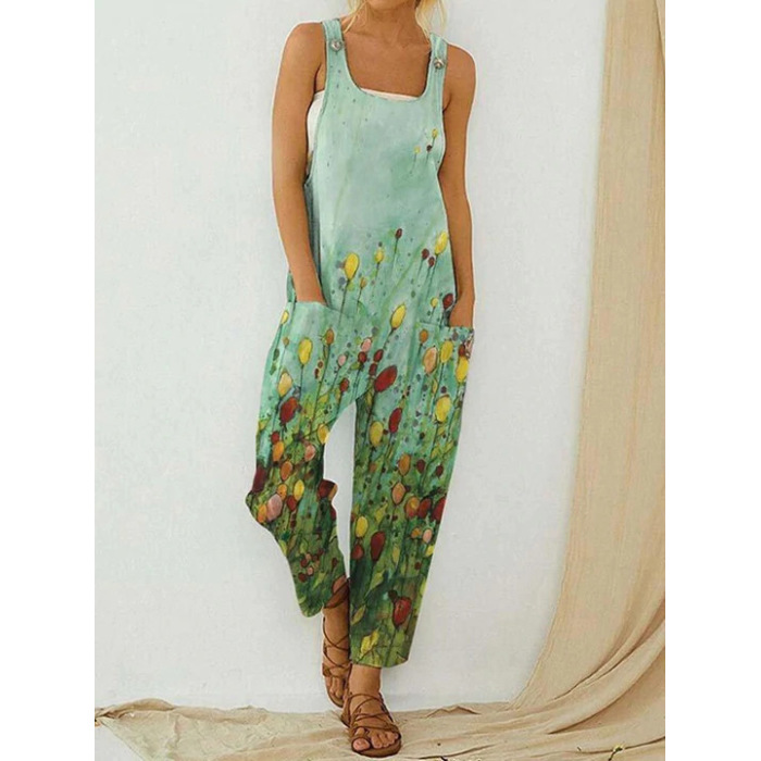 Vintage Abstract Women's Bib Print Bodysuit 49