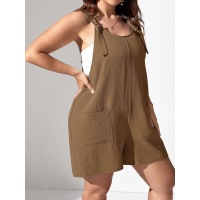 Women's casual suspender pocket vest jumpsuit 57