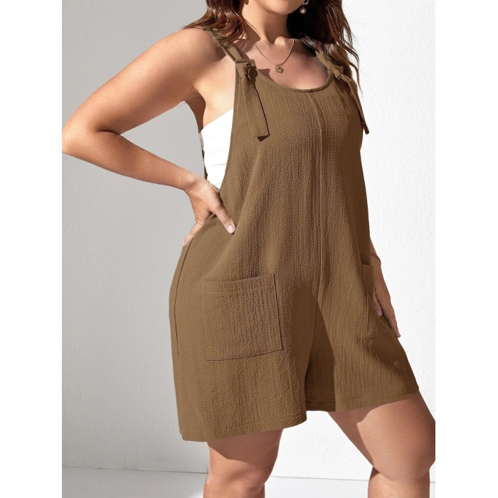 Women's casual suspender pocket vest jumpsuit 57